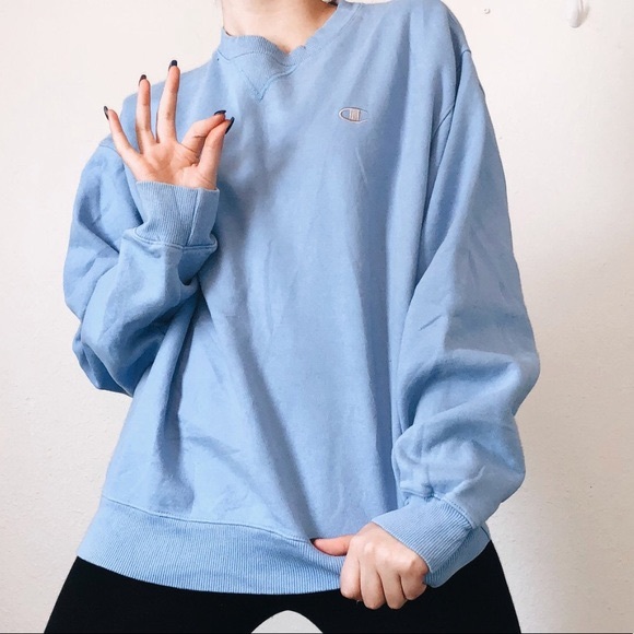 blue crew neck champion